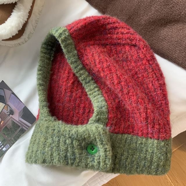 Tone Buttoned Balaclava Knit Two