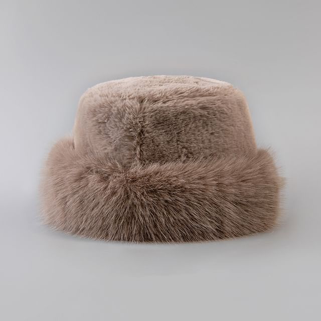 Fur Hat Faux Plain