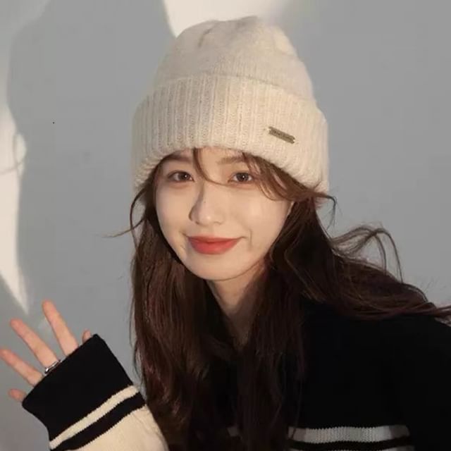 Knit Plain Casual Beanie