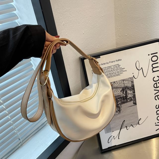 Contrast Trim Bag Crossbody Leather Faux