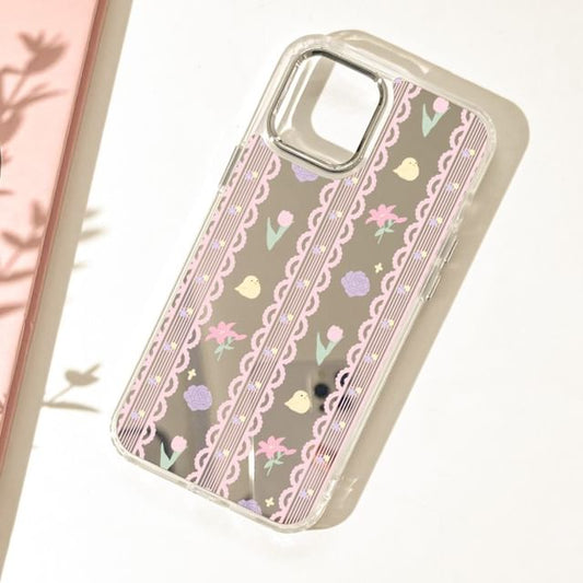 Case Mirrored Phone Lace Floral Print