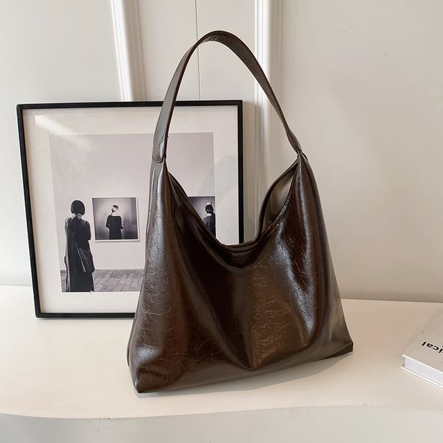 Leather Tote Faux Bag Plain