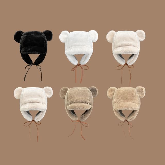 Hat Trapper Chenille Ear Bear