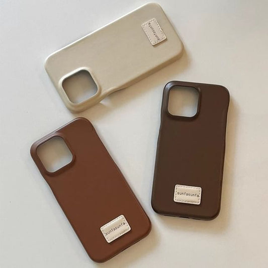 Leather Phone Faux Applique Case Lettering