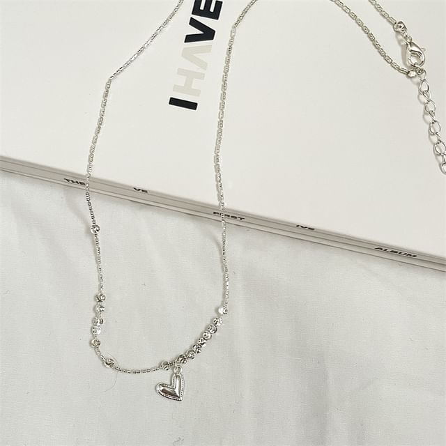 Necklace Pendant Heart Beaded