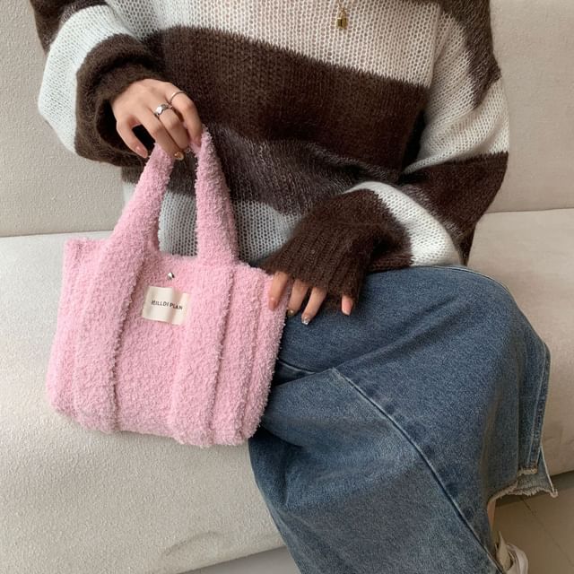 Bag Crossbody Plain Tote Fleece