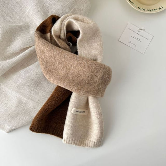 Color Scarf Block Knit