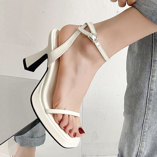 Chunky Ankle Heel Platform Sandals Strap