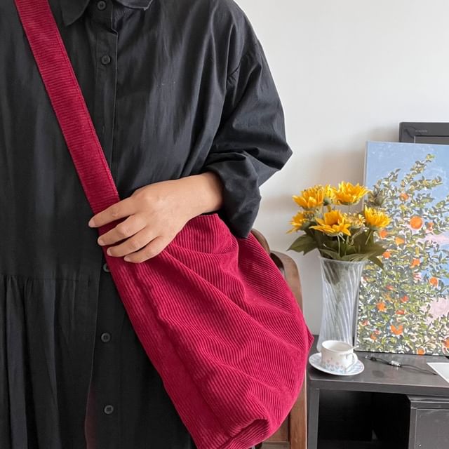 Corduroy Bag Plain Crossbody