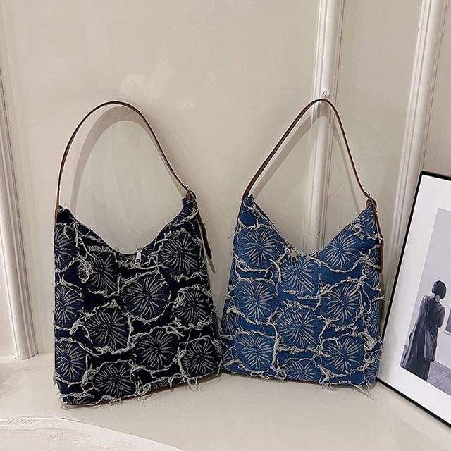 Bag Tote Denim Floral