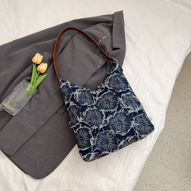 Bag Tote Denim Floral