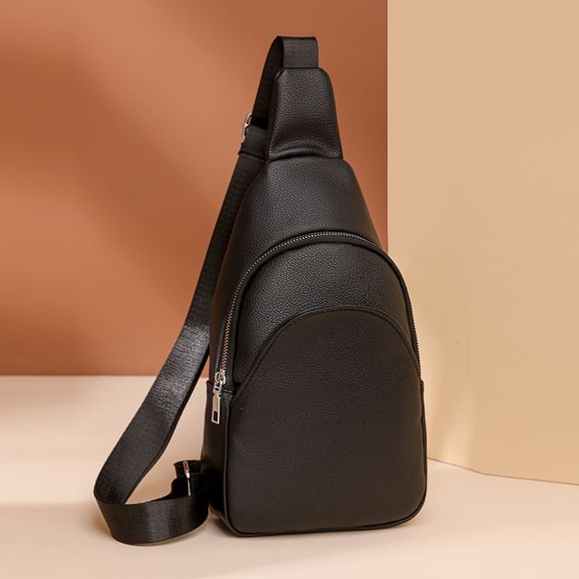Bag Faux Plain Sling Leather