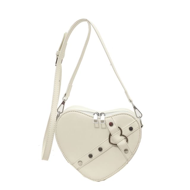 Heart Faux Crossbody Leather Bag