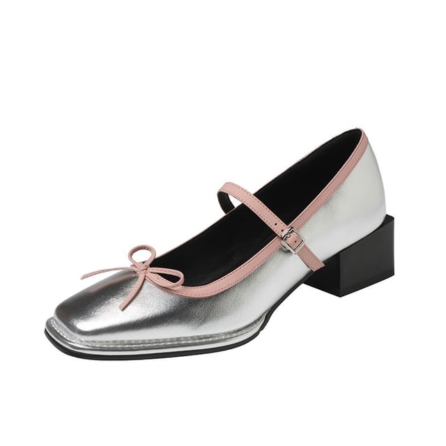 Toe Jane Square Mary Bow Pumps
