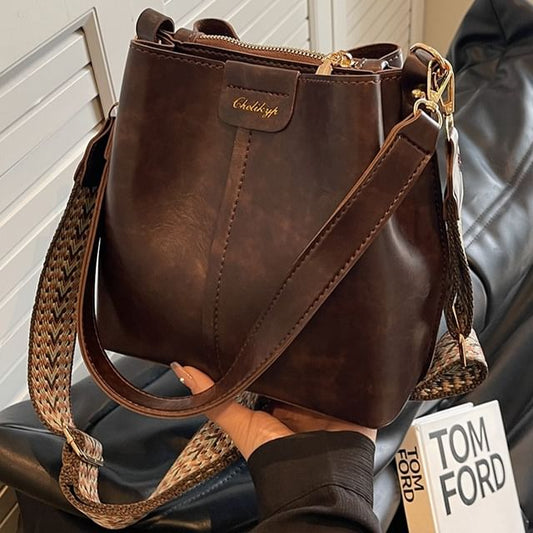 Faux Bucket Bag Leather