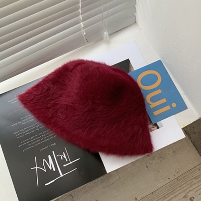 Fluffy Bucket Hat Plain