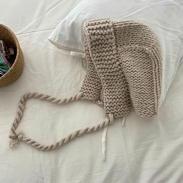 Knit Hat Plain Earflap