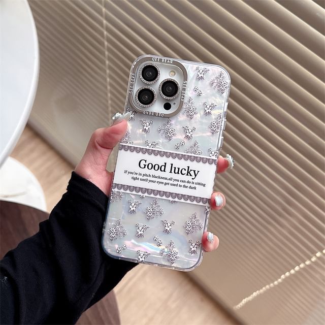 Lettering Floral Case Phone