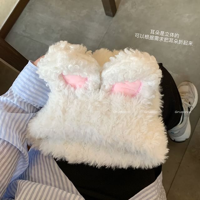 Ear Chenille Hat Rabbit