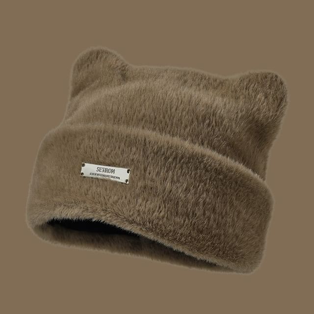 Chenille Ear Plate Cat Metal Hat