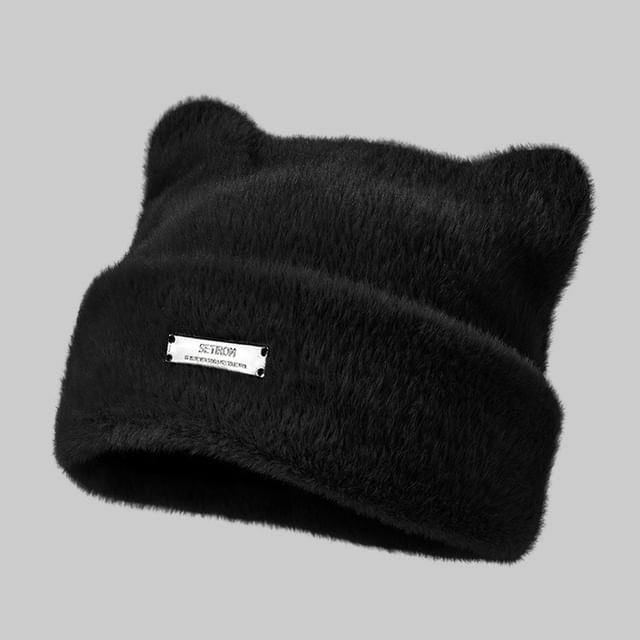 Chenille Ear Plate Cat Metal Hat