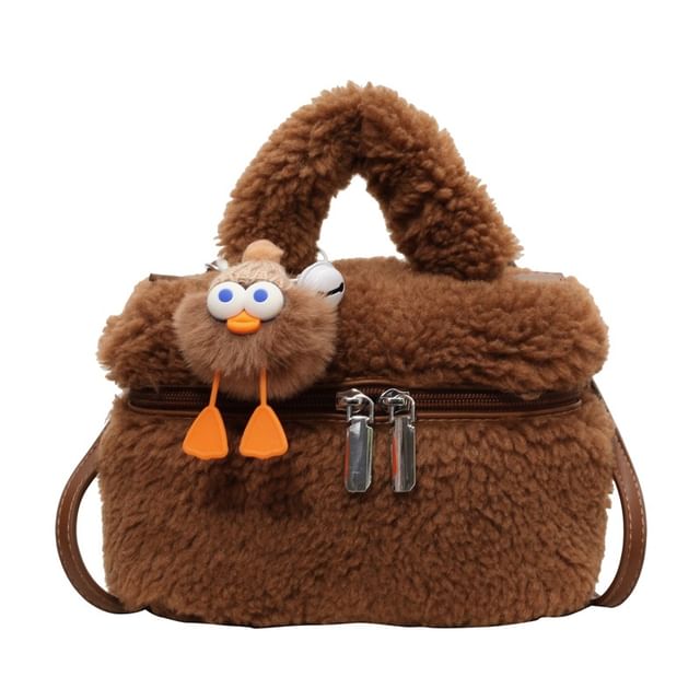 Charm Set / Shearling Faux Bag Crossbody