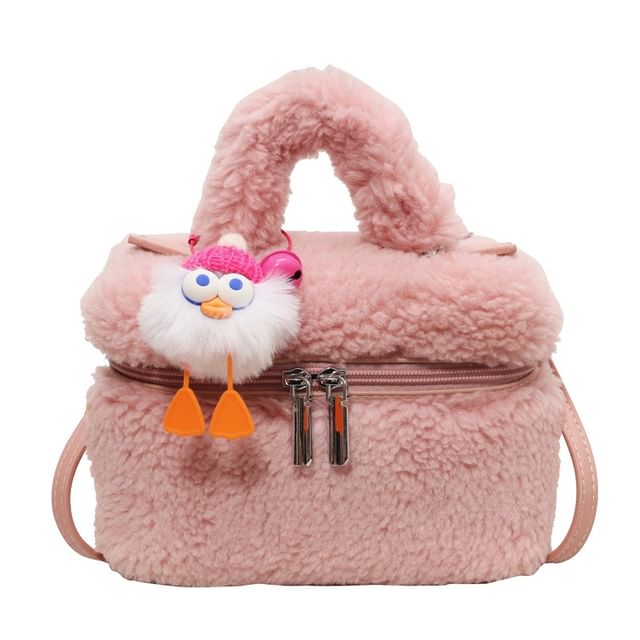 Charm Set / Shearling Faux Bag Crossbody
