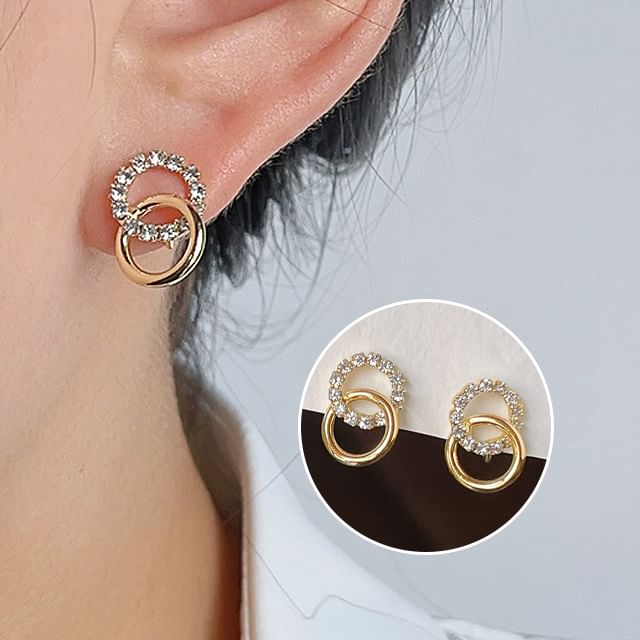 Hoop Cuff Rhinestone Ear Alloy