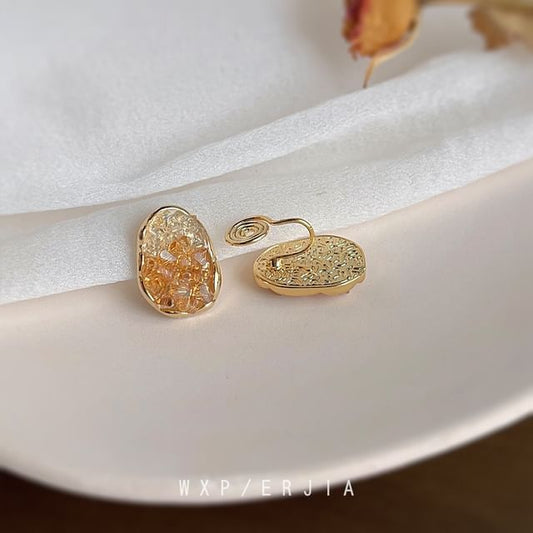 Irregular Alloy Cuff Crystal Faux Ear