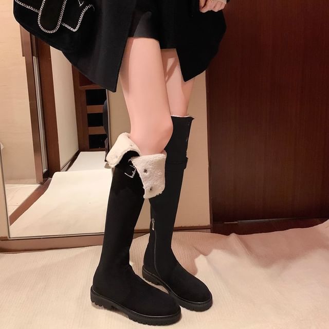 Folded Over-The-Knee Boots
