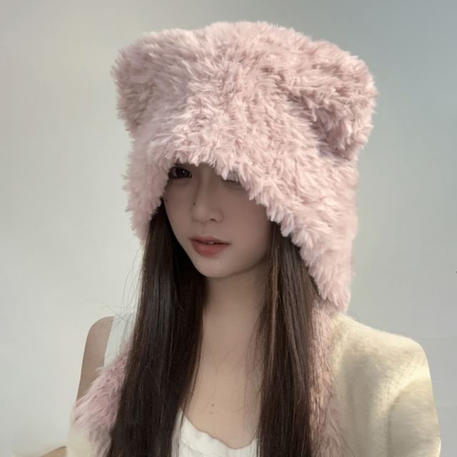 Ear Bear Fluffy Earflap Hat