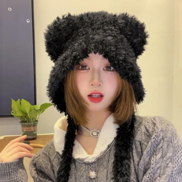 Ear Bear Fluffy Earflap Hat