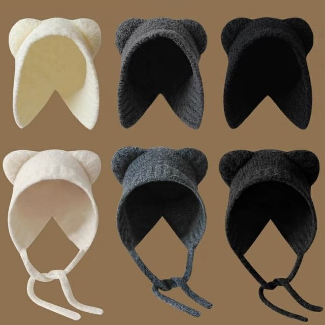 Fleece Hat Bonnet Ear Bear
