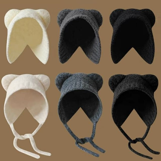 Fleece Hat Bonnet Ear Bear
