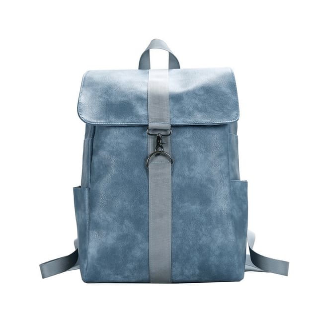 Faux Flap Backpack Leather