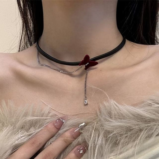 Velvet Choker Butterfly