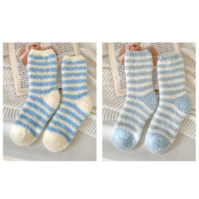 Striped Fleece Socks / Set