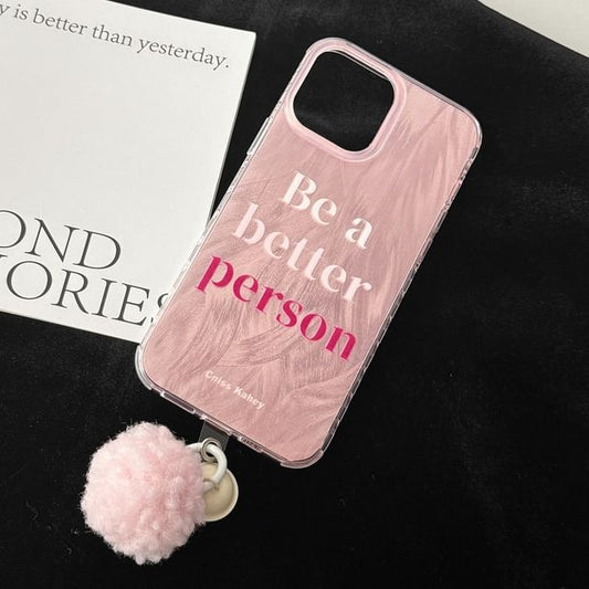 Lettering Case Bell Phone Pom