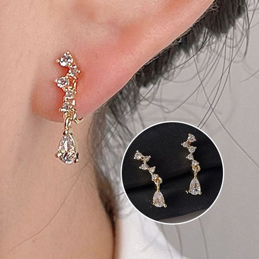 Rhinestone Earring Clip-On Drop