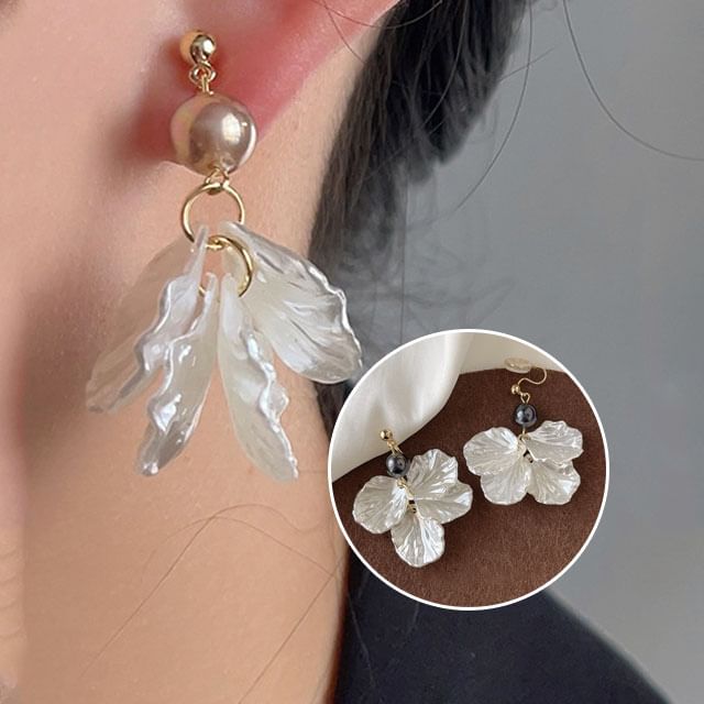 Drop Floral Clip-On Earring
