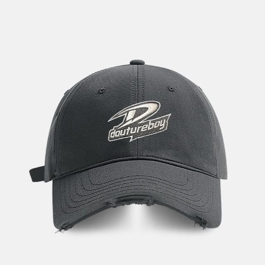 Distressed Cap Embroidered Lettering Baseball