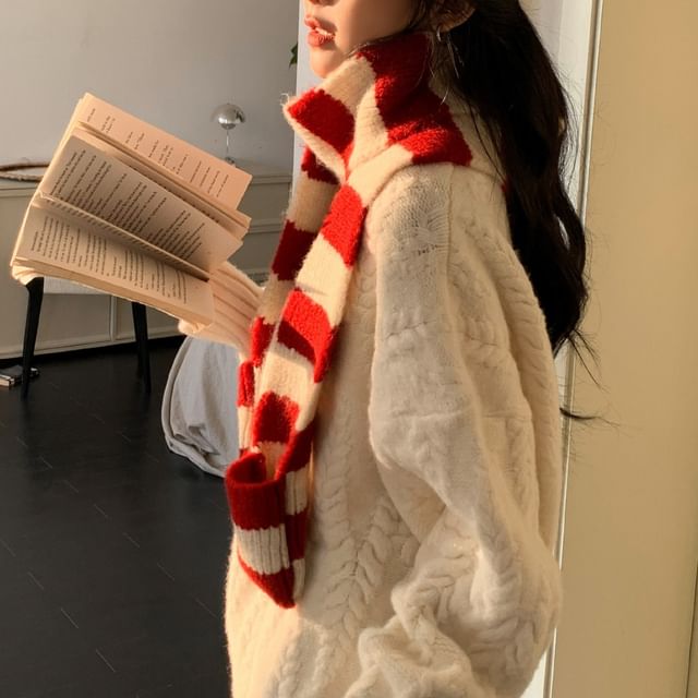 Scarf Light Knit Striped