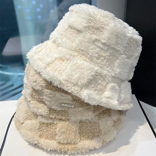 Bucket Hat Lettering Plaid