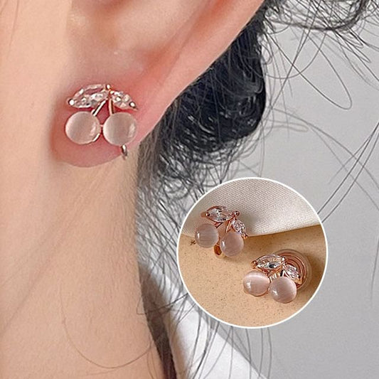 Cuff Alloy Ear Cat Faux Cherry Stone Eye Rhinestone