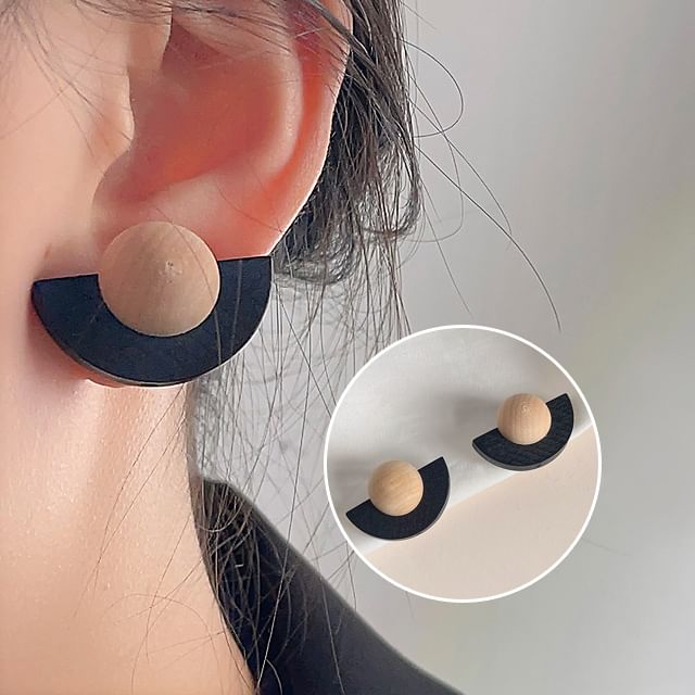 Cuff Geometric Wooden Ear