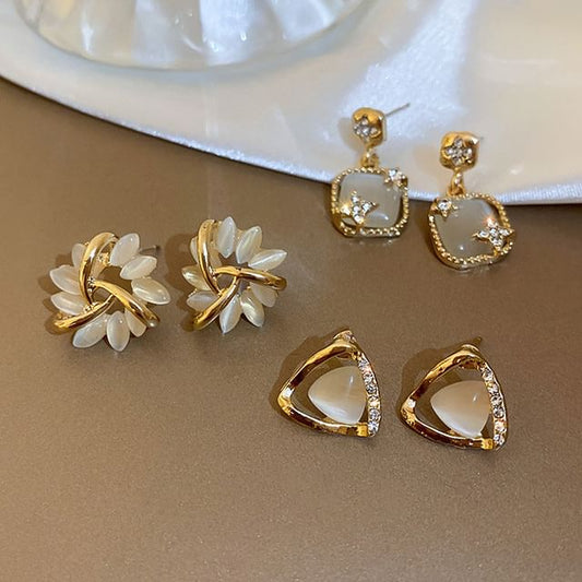 Earring / Faux Gemstone Stud Drop