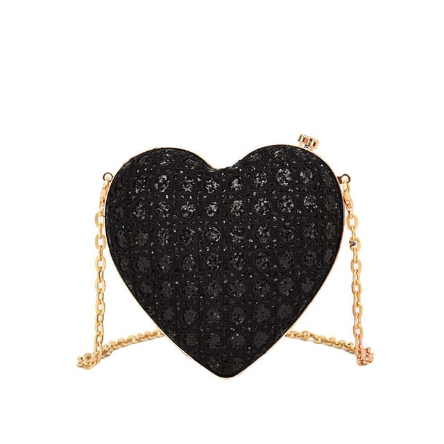 Crossbody Rhinestone Heart Bag