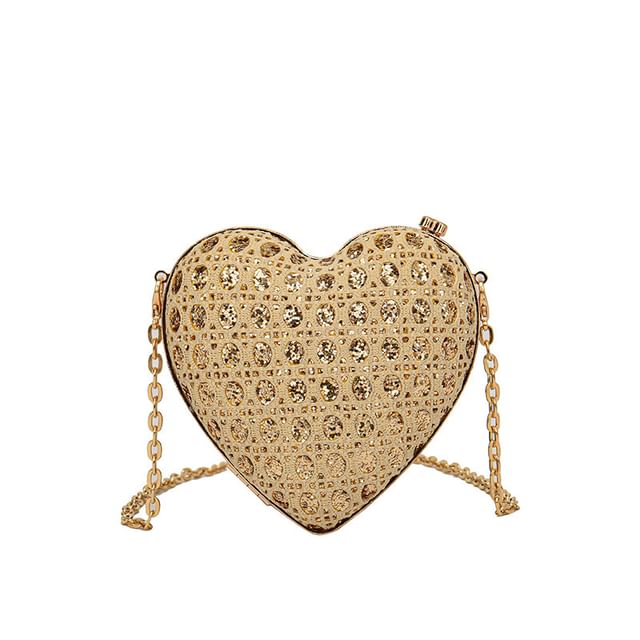 Crossbody Rhinestone Heart Bag