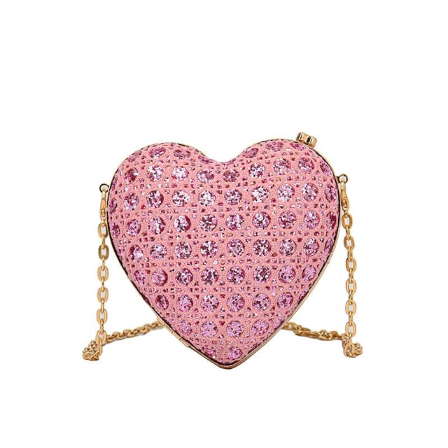 Crossbody Rhinestone Heart Bag