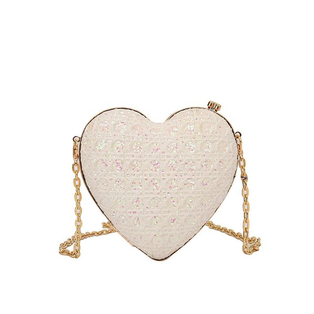 Crossbody Rhinestone Heart Bag
